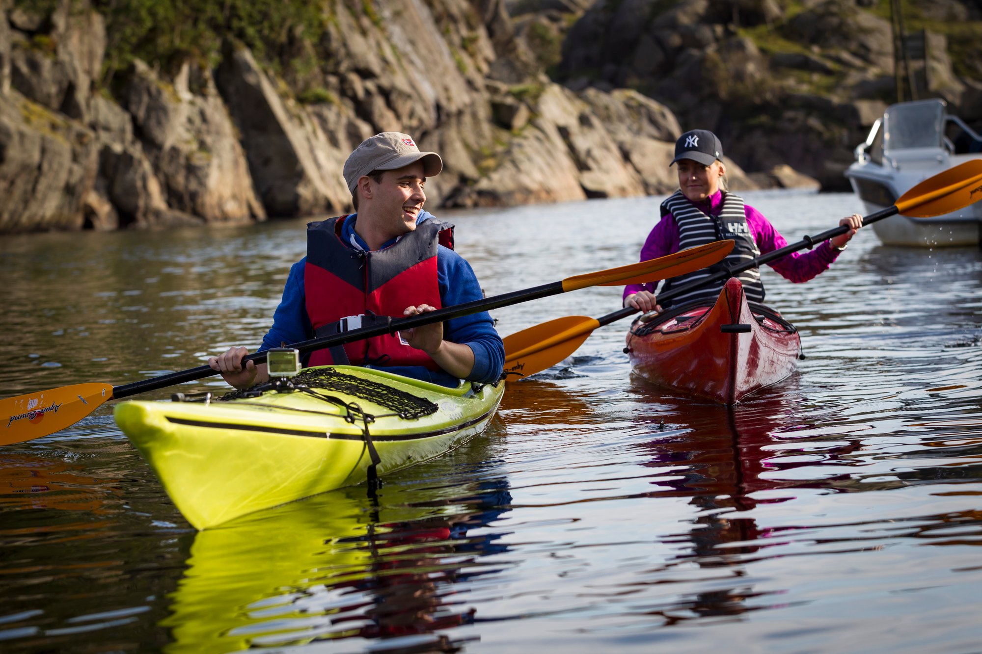 Kayaking at the port of Nesvåg